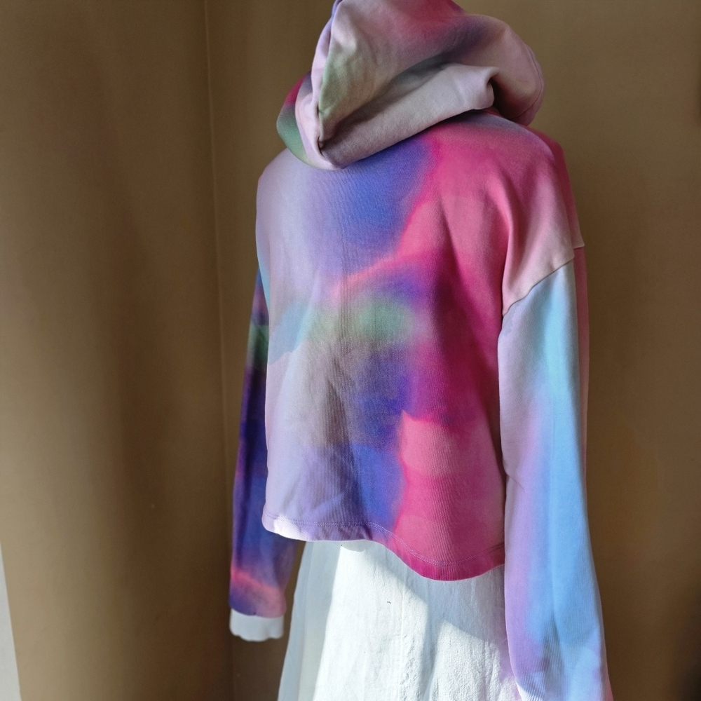 Calvin Klein Jeans Pride Rainbow All Over Print Cropped Hoodie Size M - Picture 7 of 10